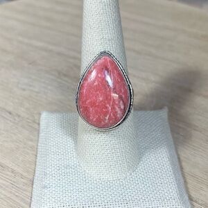 Thulite Ring 925 Sterling Size 8